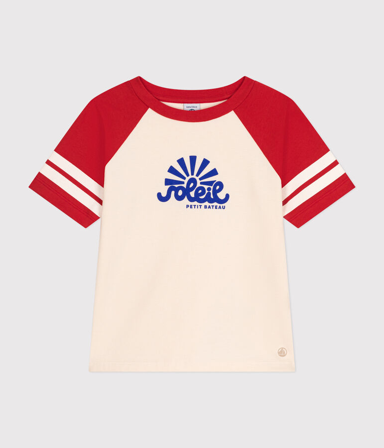 Camiseta estampada de punto para ni&ntilde;o crudo/rojo