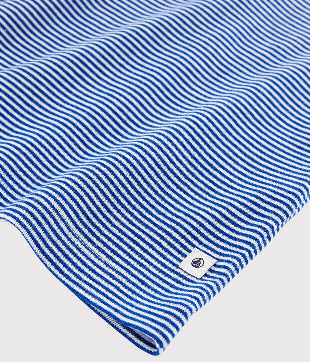 Pijama de mil rayas azul de ni&ntilde;o de algod&oacute;n azul/blanco