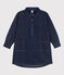 Vestido de manga larga de tejido vaquero de niña azul DENIM