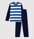 Pijama a rayas de niño de terciopelo