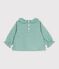 Blusa de algod&oacute;n de manga larga con estampado vichy con corazones para beb&eacute; verde/blanco