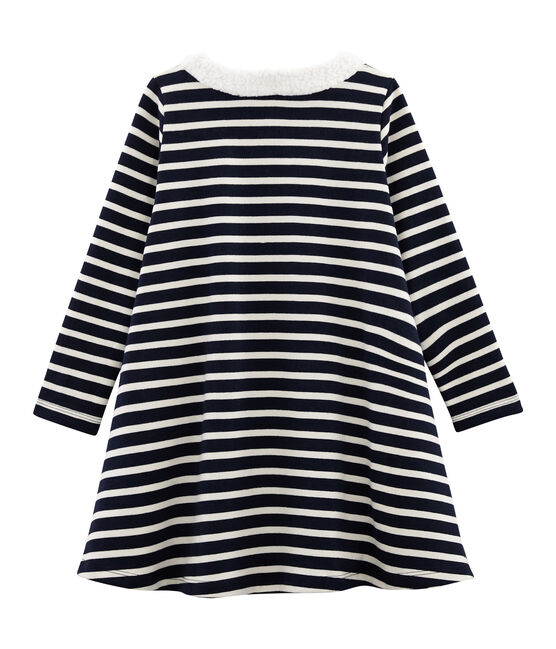 Vestido de manga larga para niña azul SMOKING/beige COQUILLE