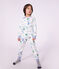Pijama infantil de mulet&oacute;n con estampado de dragones blanco/multicolor