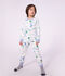 Pijama infantil de mulet&oacute;n con estampado de dragones blanco/multicolor
