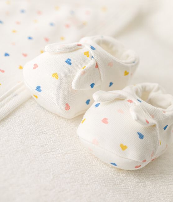 Toalla de baño de algodón orgánico para bebé blanco MARSHMALLOW/blanco MULTICO