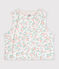 Chaleco reversible de algod&oacute;n estampado para beb&eacute; blanco/rosa