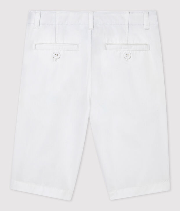Bermudas de sarga de ni&ntilde;o blanco