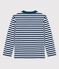 Camiseta de manga larga de algodón de niño azul MEDIEVAL/blanco MARSHMALLOW
