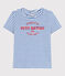 La camiseta RECTA de algodón con cuello redondo para mujer blanco MARSHMALLOW/azul PERSE