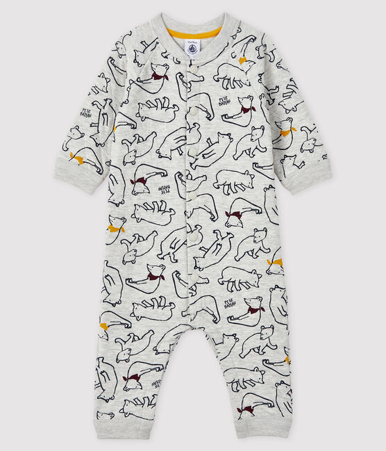 Buzo largo con para bebé niño gris BELUGA/blanco MULTICO