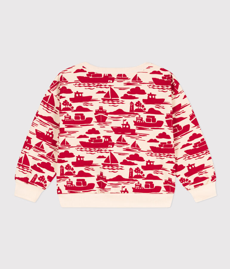 Sudadera estampada de felpa para ni&ntilde;o crudo/rojo