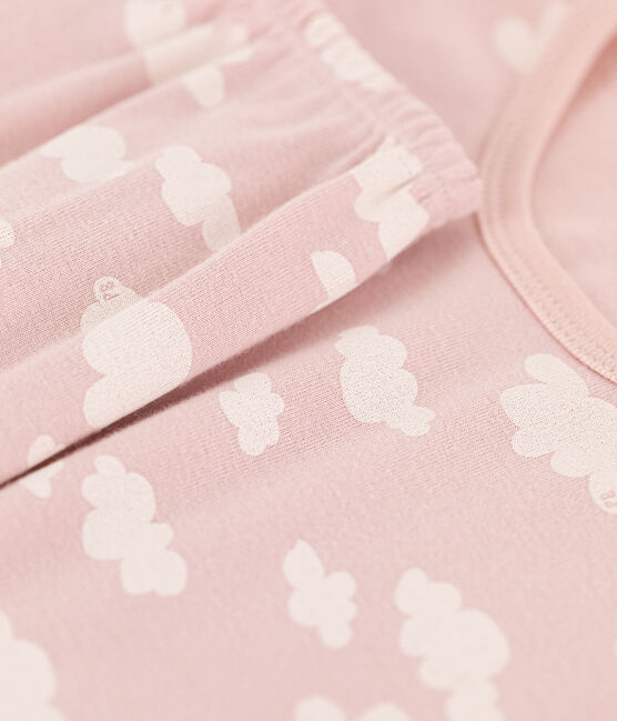 Pijama de algodón ajustado para niña SALINE/ MARSHMALLOW