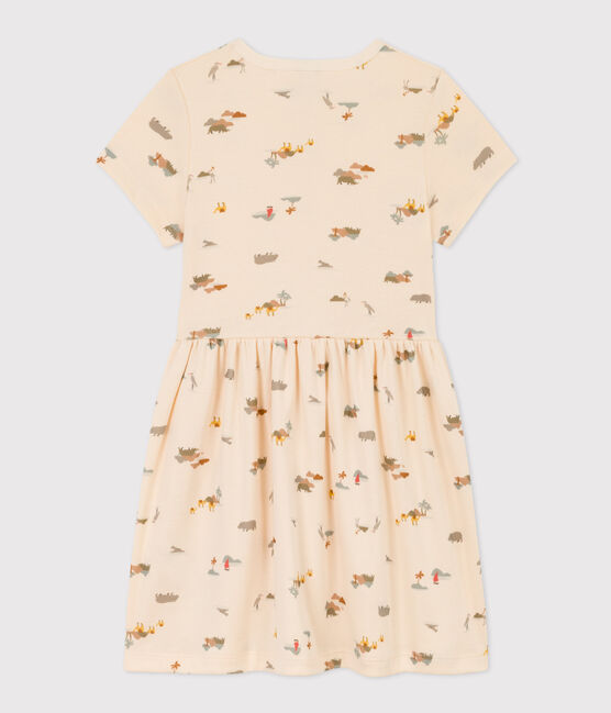 Vestido de algodón estampado para niña blanco AVALANCHE/ MULTICO