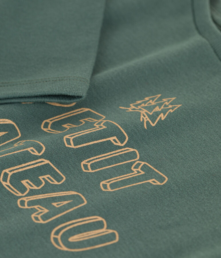 Camiseta de algod&oacute;n de manga larga de ni&ntilde;a/ni&ntilde;o verde