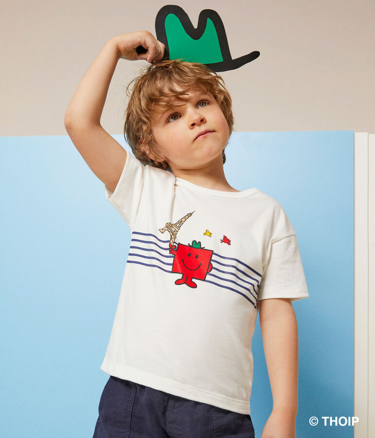 Camiseta infantil Monsieur Madame de algod&oacute;n blanco