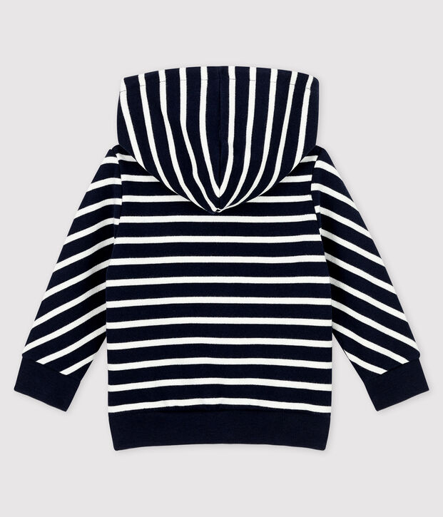 Sudadera con capucha para beb&eacute; ni&ntilde;o azul/blanco