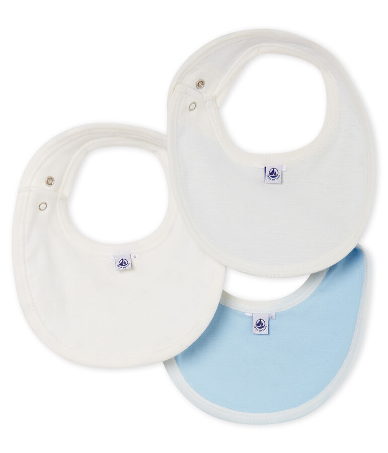 Lote de tres baberos para beb&eacute; de punto multicolor