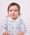 Pijama de algod&oacute;n con cuello y estampado de corazones para beb&eacute; blanco/multicolor