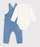 Conjunto de peto de terciopelo para bebé azul BEACH