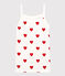 Camiseta de tirantes de algodón de mujer blanco MARSHMALLOW/rojo TERKUIT