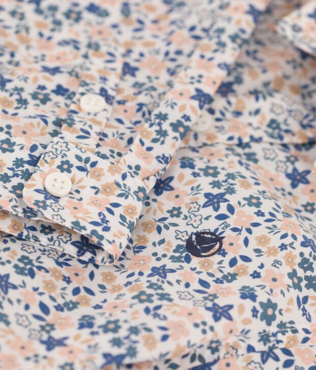 Camisa de popelina de ni&ntilde;o blanco/multicolor