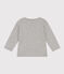 Camiseta de manga larga de punto flameado para bebé gris CHATON CHINE