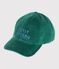 Gorra infantil de pana lisa verde