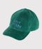 Gorra infantil de pana lisa verde