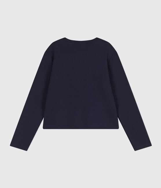 Cárdigan de algodón con botones de presión para mujer azul SMOKING