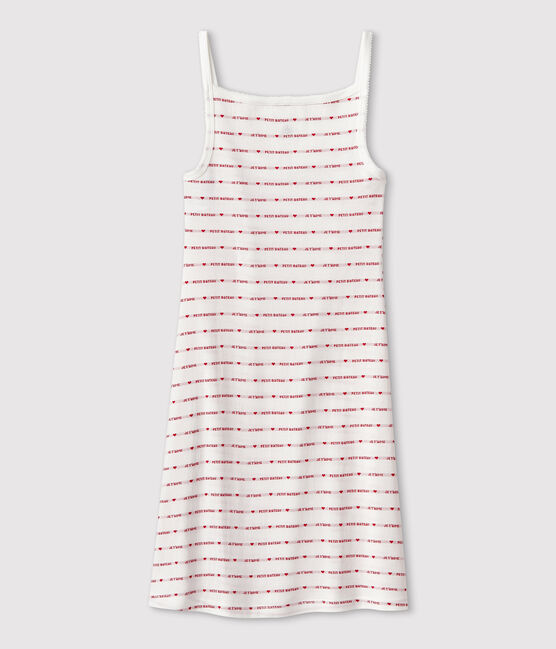 Vestido de tirantes de mujer blanco MARSHMALLOW/rojo TERKUIT