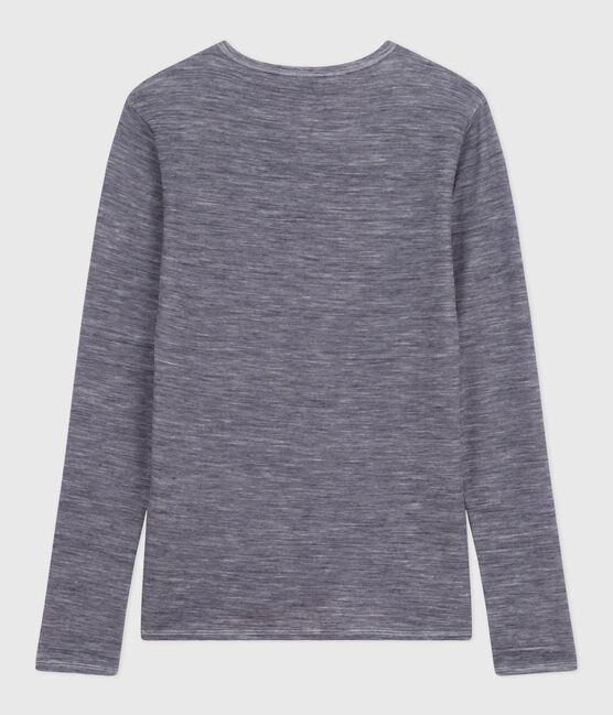 Camiseta de manga larga de lana y algodón a rayas para mujer azul SOIR/ MARSHMALLOW