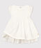 Vestido de celebración de popelina y tul de bebé niña blanco ECUME