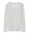 T-shirt femme manches longues col danseuse en coton léger gris BELUGA CHINE
