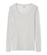 T-shirt femme manches longues col danseuse en coton léger