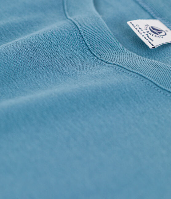 Camiseta L'ICONIQUE de algodón con cuello redondo para mujer azul LAVIS