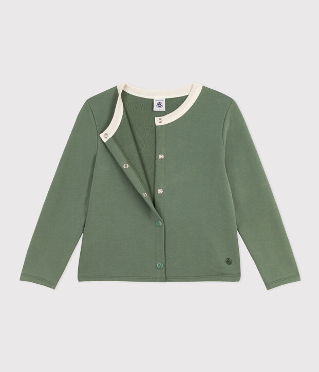 C&aacute;rdigan de algod&oacute;n para ni&ntilde;a verde