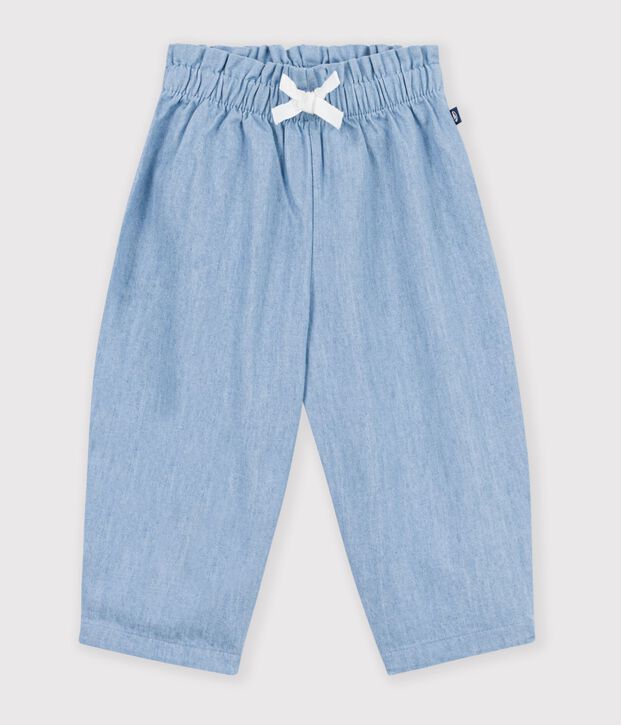 Pantal&oacute;n de chambray para beb&eacute; azul