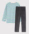 Pijama de terciopelo con ancla para niño blanco MARSHMALLOW/ BRUME/ MULTICO