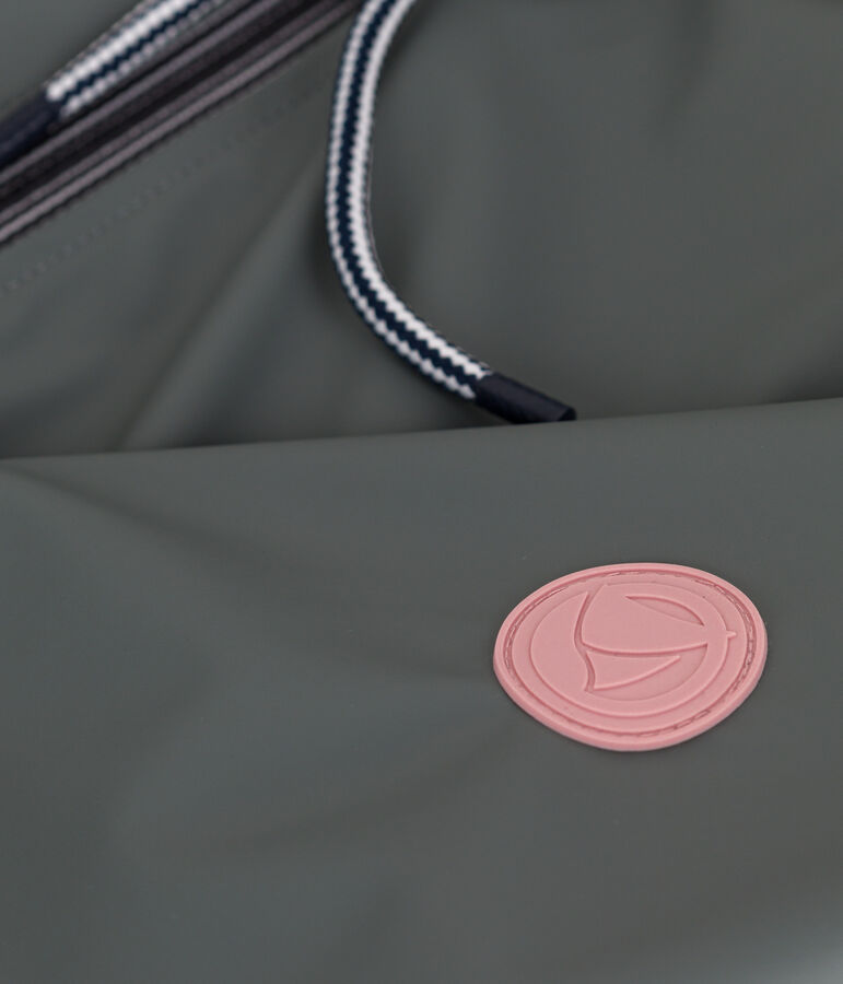 Chubasquero largo y bicolor para mujer gris