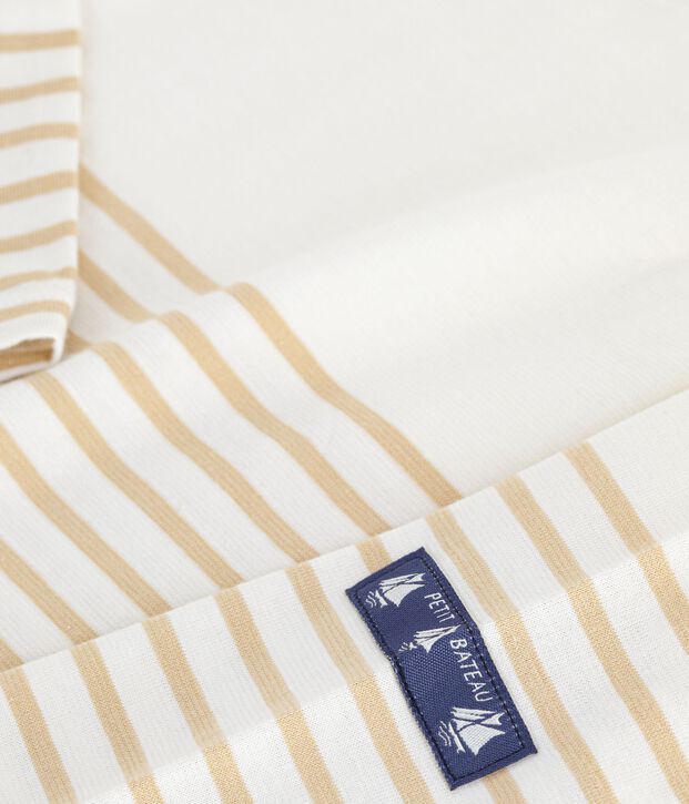 Camiseta marinera de algod&oacute;n para mujer beige/beige