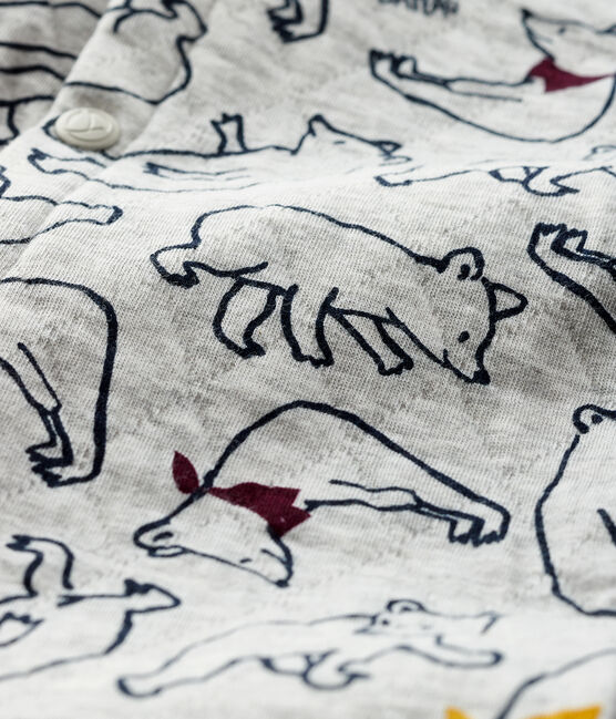 Buzo largo con para bebé niño gris BELUGA/blanco MULTICO