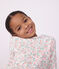 Pijama infantil de mulet&oacute;n con flores blanco/multicolor