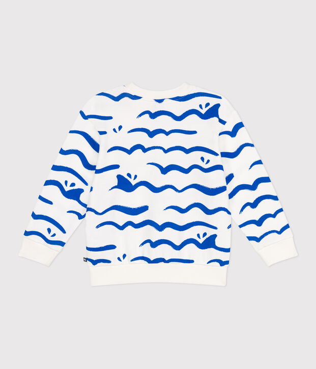 Sudadera infantil de algod&oacute;n con estampado blanco/multicolor