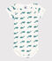 Body estampado de algodón de manga corta para bebé verde MARSHMALLOW/ DRAGONFLY
