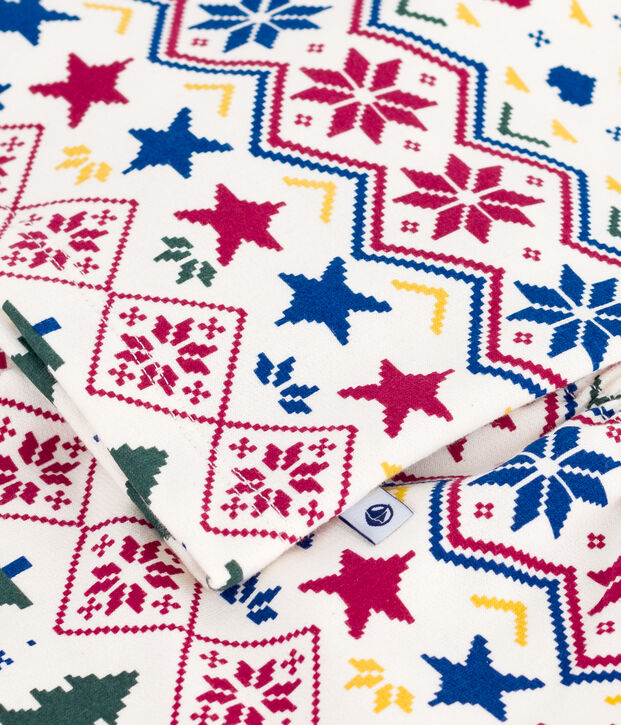 Pijama infantil de felpa con estampado de Navidad crudo/multicolor