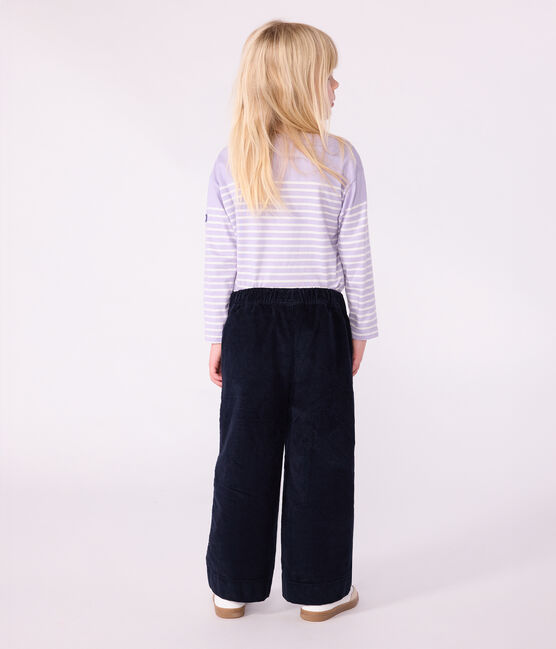 Pantalón infantil liso de pana azul SMOKING