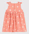 Vestido de algodón sin mangas con estampado de soles para bebé naranja ABRICOT/ MARSHMALLOW