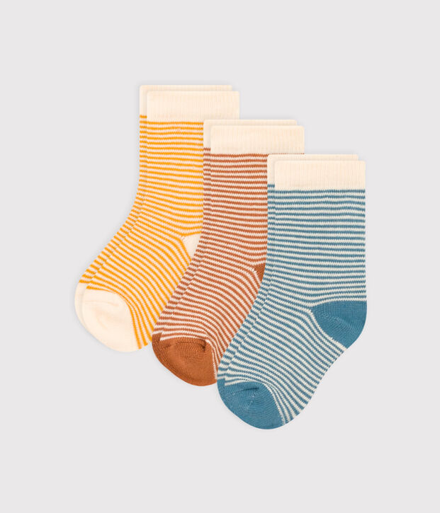 Juego de 3 pares de calcetines milrayas para beb&eacute; multicolor