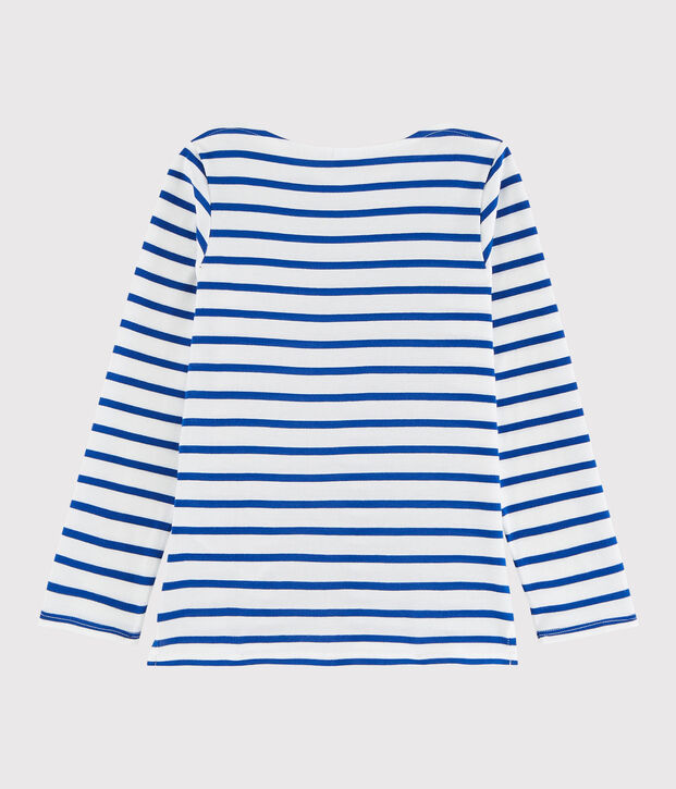 Camiseta marinera para ni&ntilde;a y ni&ntilde;o blanco/azul