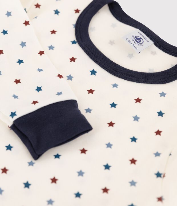 Pijama con estampado de barcos de punto para ni&ntilde;o peque&ntilde;o blanco/multicolor